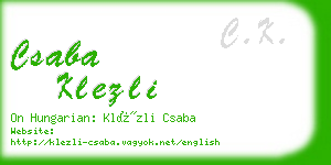 csaba klezli business card